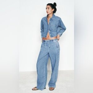 Zara Denim Blue Crop Top